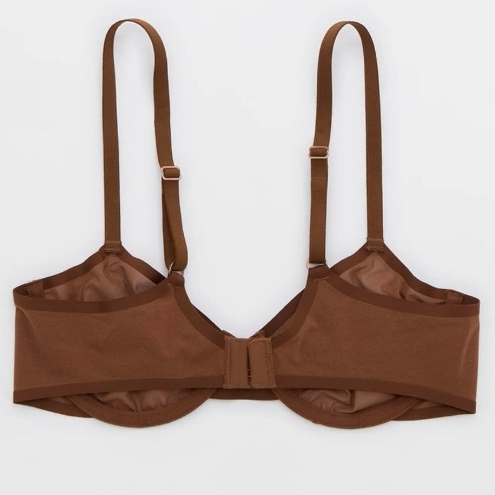 NWT Aerie SMOOTHEZ Mesh Unlined Bra Universe Brown Size 36D - Picture 2 of 8